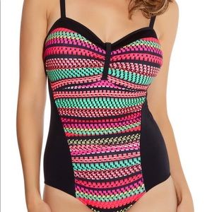 Fantasie Paphos Underwire Gathered Suit geometric design; bra sze 34G US; 34F UK